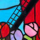 14.5" H Windmill Stained Glass Window Panel