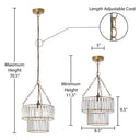 12" W 1-Light Constance Glass and Metal Pendant