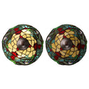 21.5" H Crimson Cardinal Tiffany-Style Stained Glass Cone Shade Candlestick Table Lamp