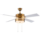 52"W Isabella Brass 4-Blade LED Ceiling Fan