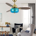 42" W Bergen LED Indoor Iridescent Blue and Gold Ceiling Fan with Remote Control