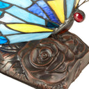 9"H Tiffany Stained Glass Flying Butterfly Accent Lamp