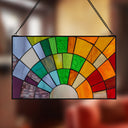 12"H Tiffany Style Stained Glass Rays of Sunshine Window Panel