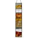 36" H Oversized Geometric Amber/Brown Stained Glass Window Panel