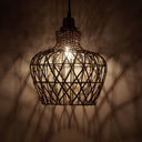 10.25" W 1-Light Betsy Rattan and Metal Pendant