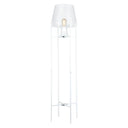 Leticia River of Goods White Metal and Clear Glass Bowl 61-Inch Floor Lamp