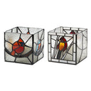 4.75" H Set of 2 Bird Stained Glass Candle Holders