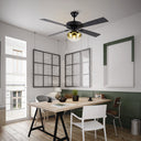 52"W Iza Black 4-Blade LED Ceiling Fan