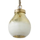 9 in. Gold 1-Light Pendant with Gold and Cream Ombre Mercury Glass Shade