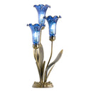 21"H Mercury Glass 3 Lily Uplight Accent Lamp