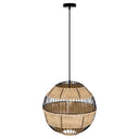 Rosalind 19.75"W Jute and Black Frame Pendant Light
