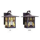 11.75"H Mission 1-Light Stained Glass Oil Rubbed Bronze Outdoor Light Fixture