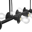 48" L 8-Light Degas Black Metal Industrial Chandelier