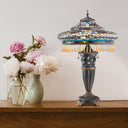 27.5"H Tiffany Style Stained Glass Parisian Double Lit Table Lamp