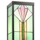River of Goods Green Stained Glass and Black Metal Rectangular 1-Light Outdoor Wall Sconce