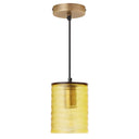 5" W Elowen Mid-Century Modern Amber Cylinder Hand Blown Glass Shade Pendant Light