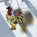 15.25"H Rusty the Rooster Stained Glass Window Panel