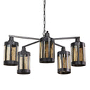 25" W 5-Light Marcell Metal and Glass Chandelier