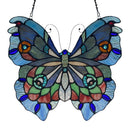 12"H Love Life Butterfly Stained Glass Window Panel