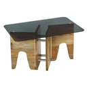 Mildred Wood and Glass Coffee Table