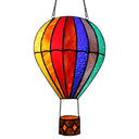 11"H Otis Red Hot Air Balloon Stained Glass Window Panel