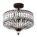 15.25"H Tiered Jeweled Glass and Metal Semi-Flush Mount Lighting Fixture