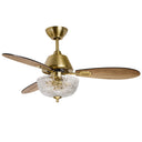 42" W Valencia LED Indoor Clear Hand-Cut Glass Bowl Shade Ceiling Fan with Remote Control