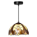 10" W Halston Traditional Amber Dome Shade Pendant Light