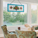 30"L Fleur De Lis Stained Glass Pub Window Panel