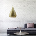 13" W Priscilla Antique Gold Punched Metal Pendant Lamp