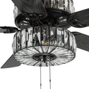 52"W LED Caged Clear Crystal Ceiling Fan with Remote Control
