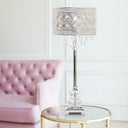 28.75"H Brielle Polished Nickel and Crystal 1-Light Buffet Table Lamp