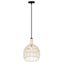 Anders 12.75"W Black and White Bell Pendant Light
