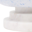 13" H Nautical White/Blue Globe Shade Stacked Base Accent Lamp