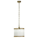 13" W Trudie Clear and Gold Glass and Metal Pendant Light