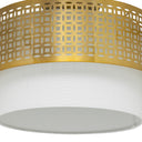 10.125"H Xander Mixed-Material Drum Shade Ceiling Light