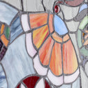 20" W Mother and Baby Elephant Stained Glass Window Panel