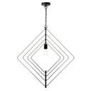 27.5" L Carmen Industrial Black Square Shade Pendant Light