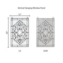 20" H Clear Floral Beveled Glass Window Panel