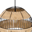 Rosalind 19.75"W Jute and Black Frame Pendant Light