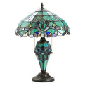20"H Tiffany Style Magna Carta Stained Glass Double Lit Table Lamp