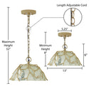 13" 1-Light Gold Metal and Silver Glass Pendant