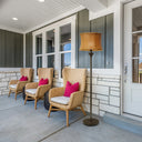 59.5"H Outdoor and Indoor Basket Weave Floor Lamp