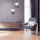 10.75" W Lillian Glam White/Black/Grey Ombre Dome Shade Pendant