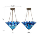 28" H Graceful Azura Unique Tiffany Style Shade Pendant Light