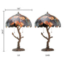 24.5"H Stained Glass Marvel Maple Table Lamp with Tree Trunk Base