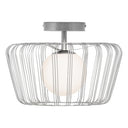 13"W Lucai Caged Globe Shade Ceiling Light Silver or Gold