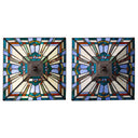 21" H Clarion Tiffany-Style Stained Glass Empire Shade Candlestick Base Table Lamp