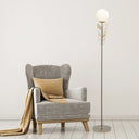 65.5"H Jessie Gold & Silver Candlestick Floor Lamp