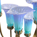 20"H Hand Blown Glass 5 Calla Lily Uplight Accent Lamp. Close up of shades unlit